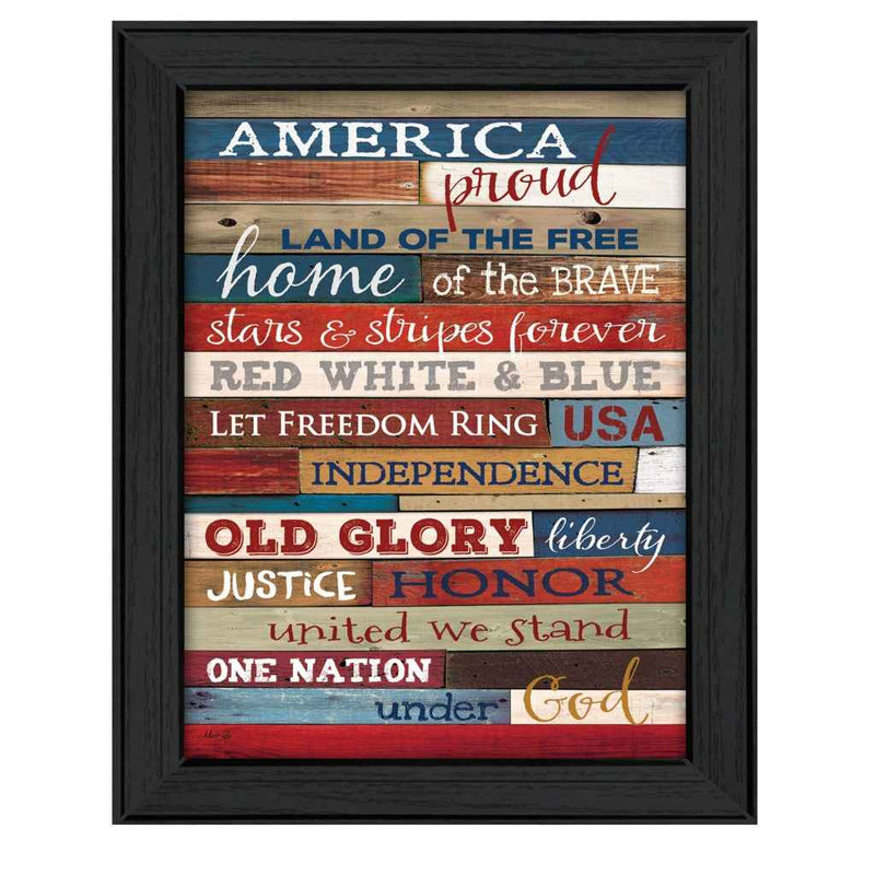 America Proud 3 Black Framed Print Wall Art