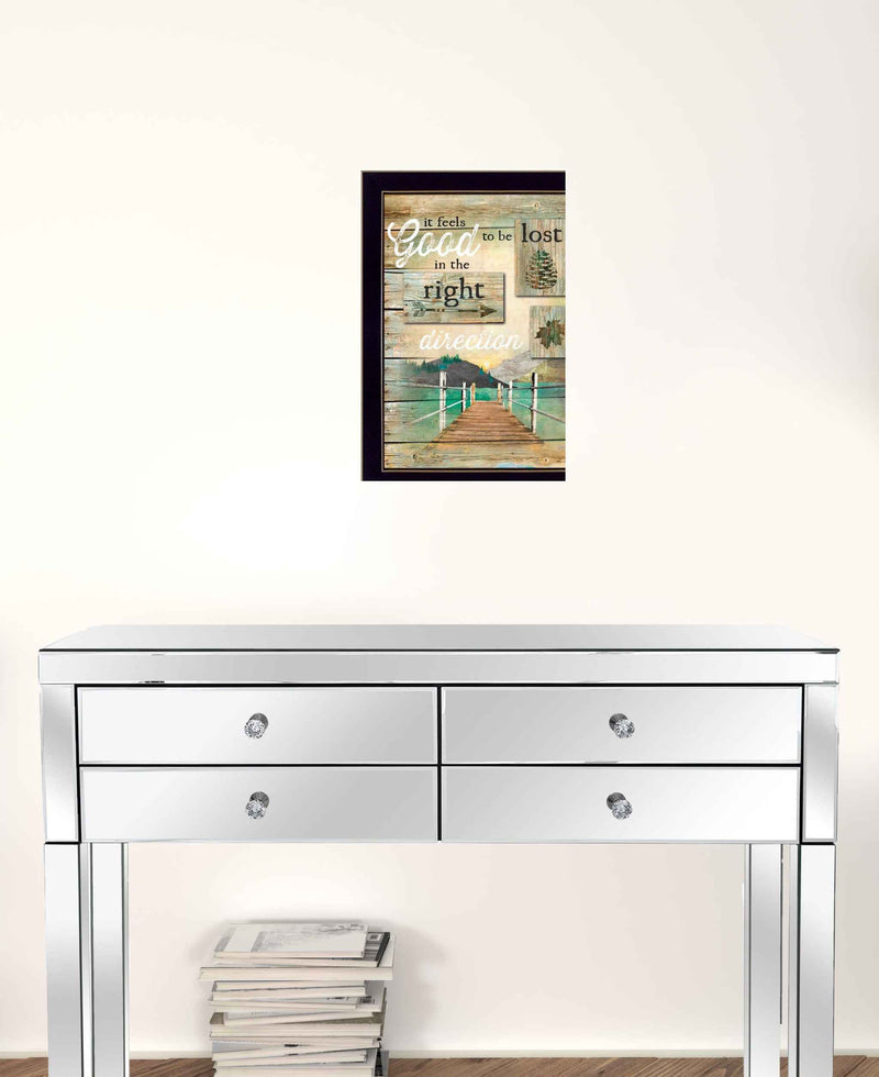 Go To The Lake Black Framed Print Wall Art
