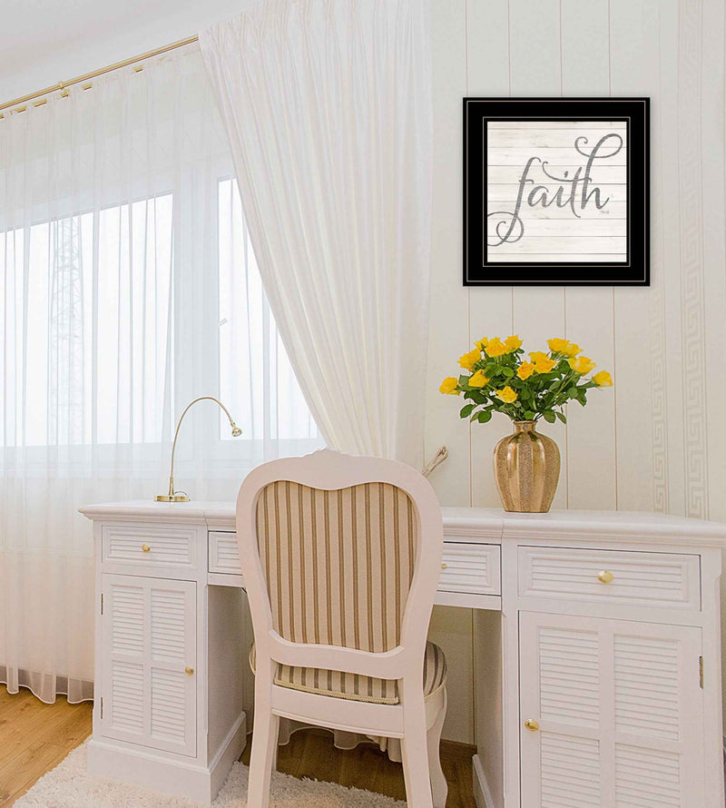 Simple Words Faith 2 Black Framed Print Wall Art