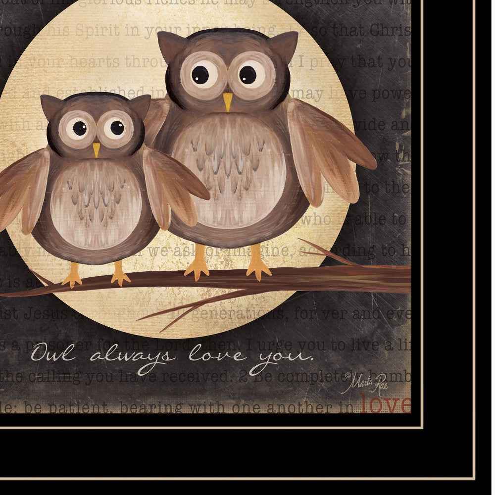 Owl Always Love & Need You 2 Black Framed Print Wall Art