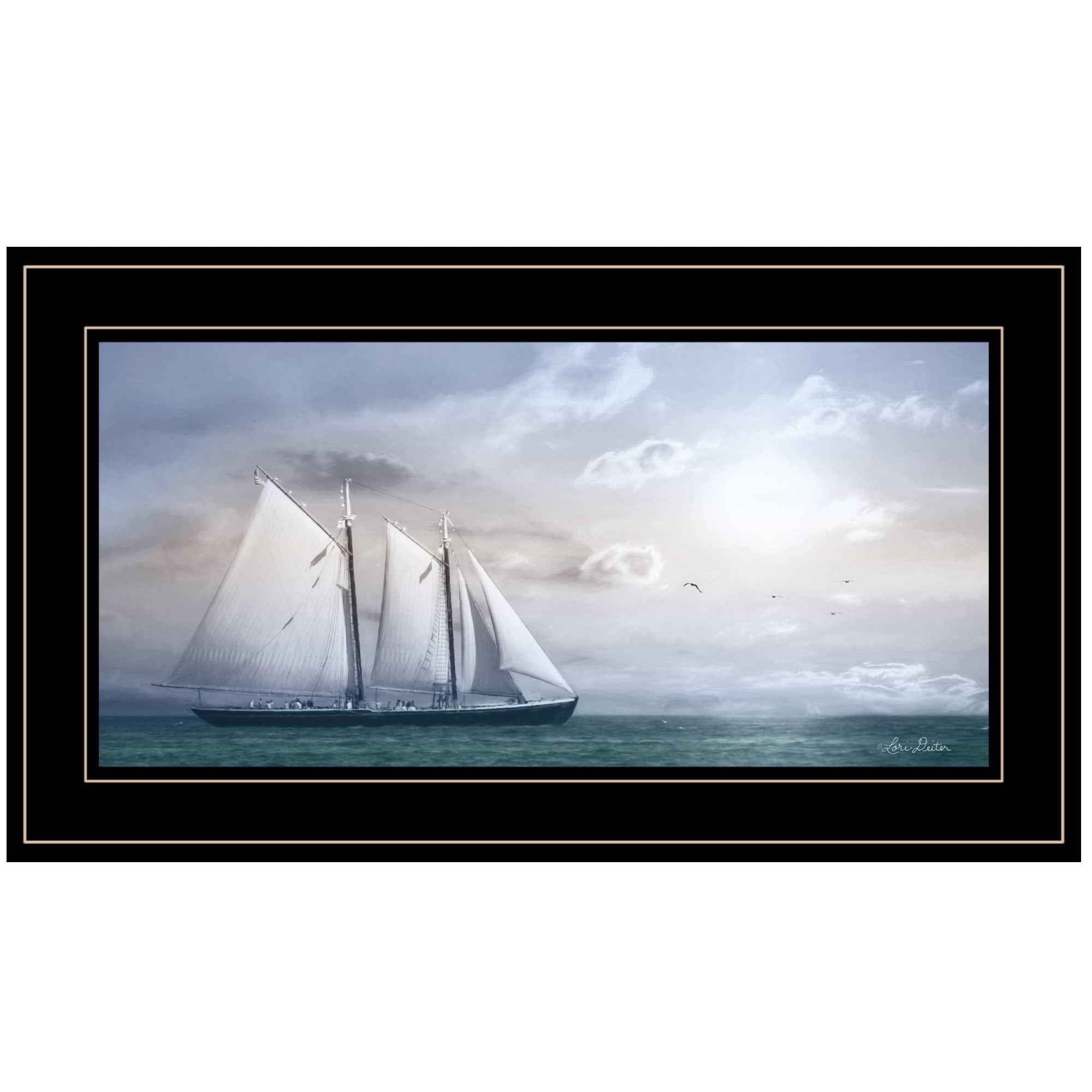 Adventure On The Seas 2 Black Framed Print Wall Art
