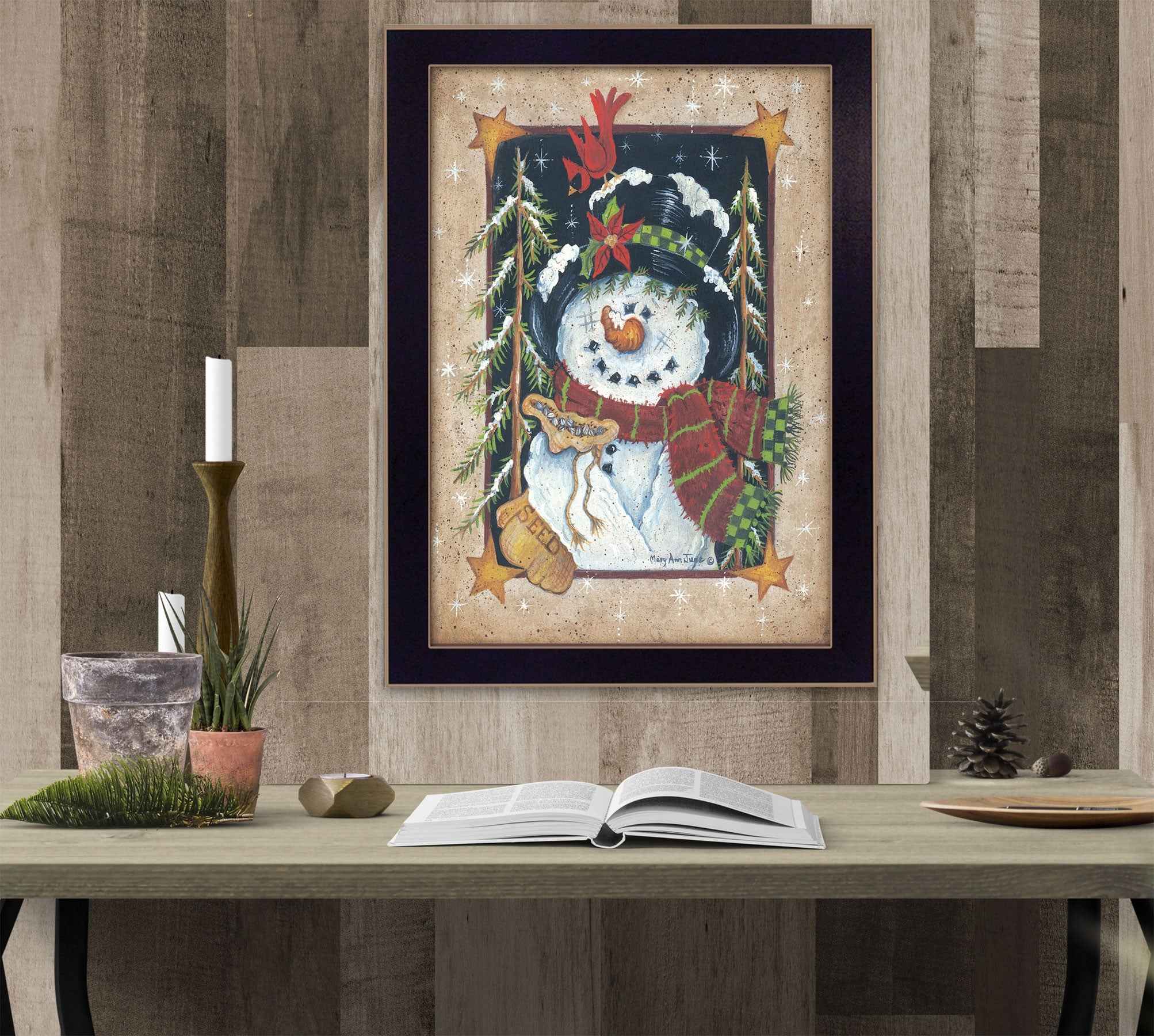 Feeding The Birds Black Framed Print Wall Art