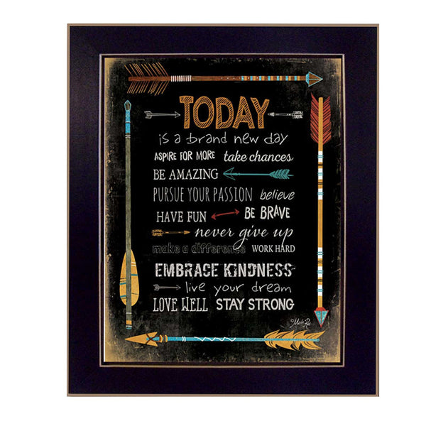 Today is a Brand New Day 3 Black Framed Print Wall Art - Home Decor