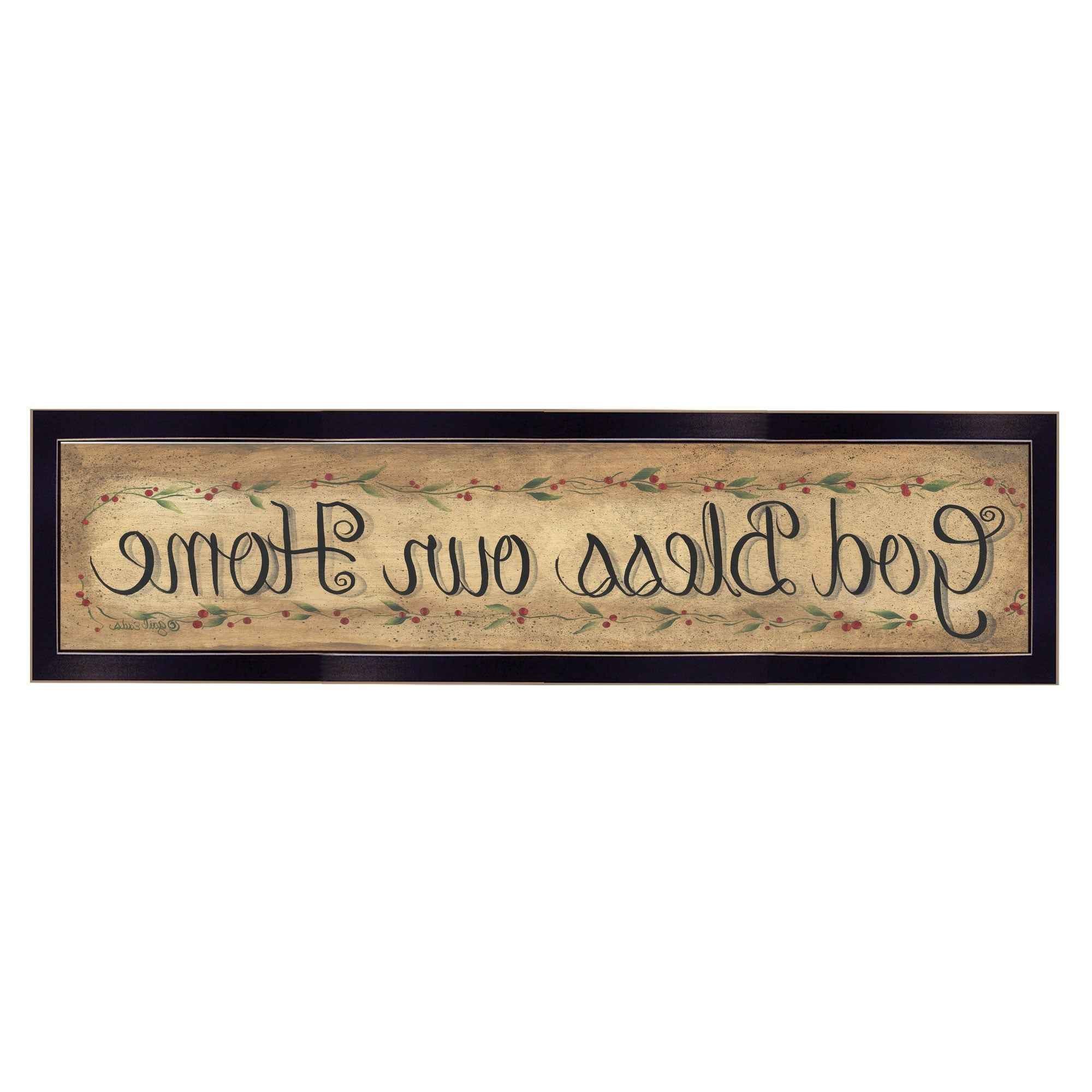 God Bless Our Home 1 Black Framed Print Wall Art