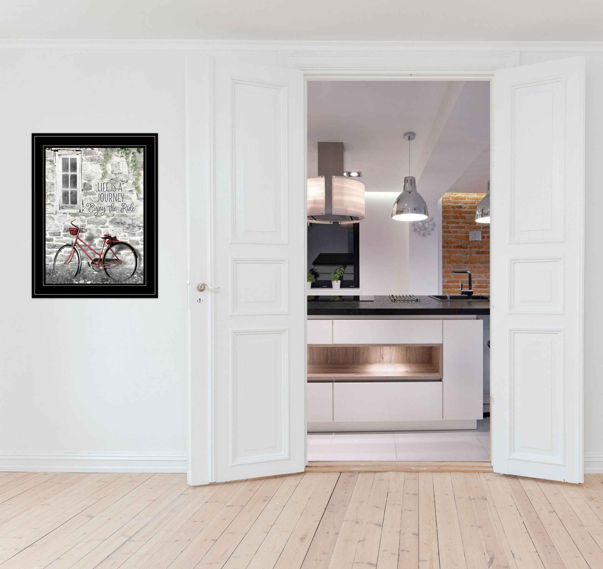 Life Is A Journey Enjoy Black Framed Print Wall Art