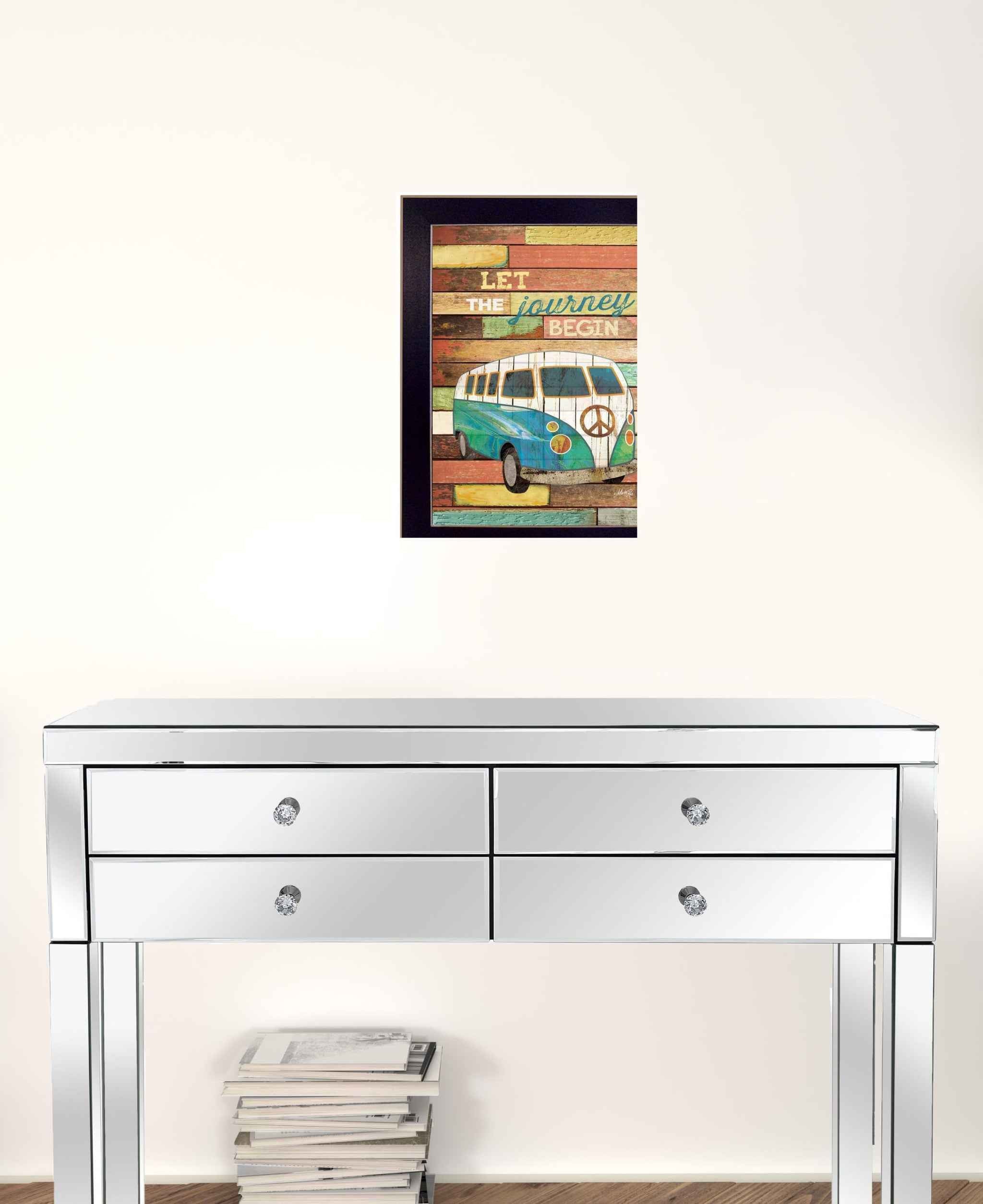 Let The Journey Begin Black Framed Print Wall Art