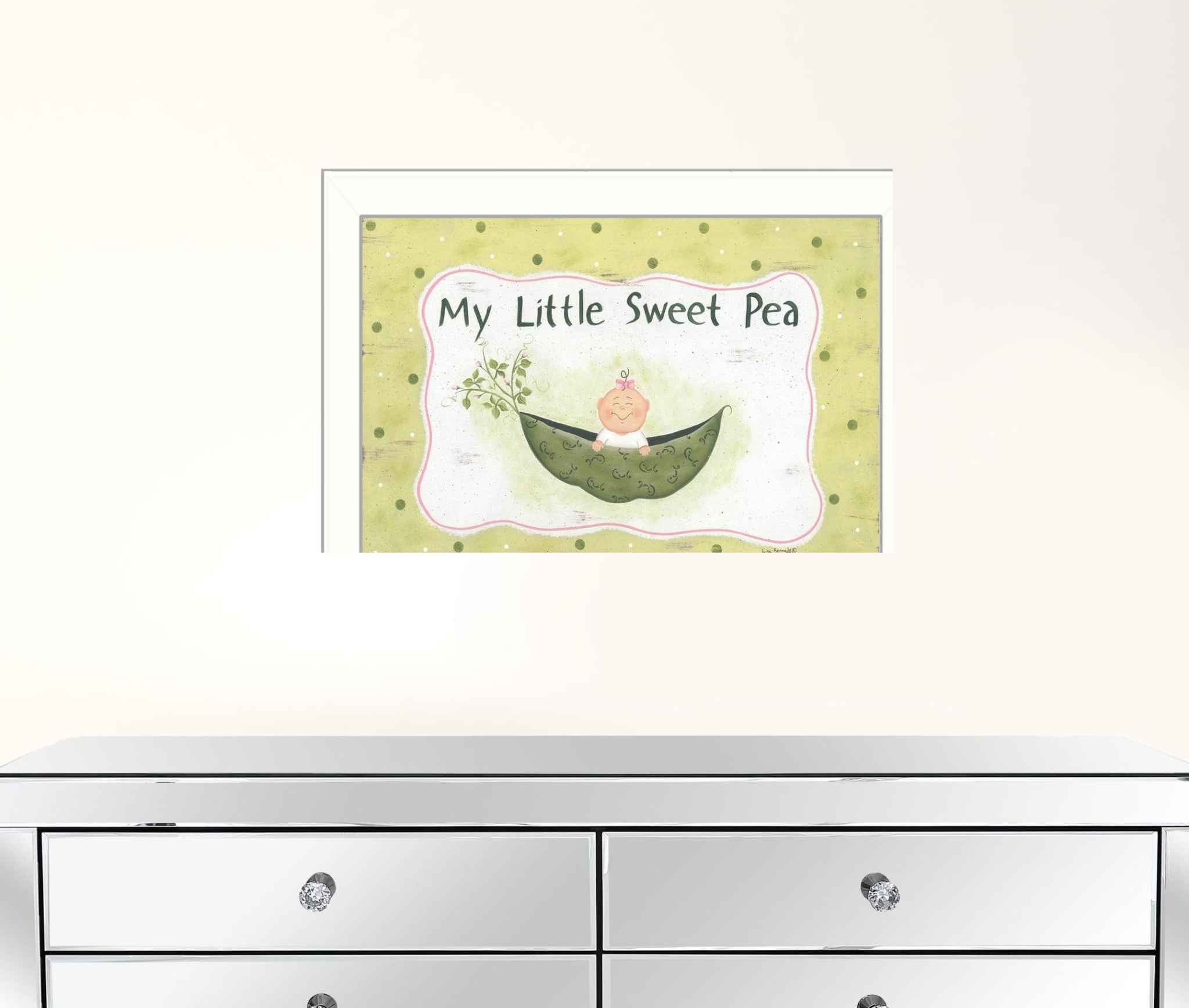 My Little Sweet Pea White Framed Print Wall Art