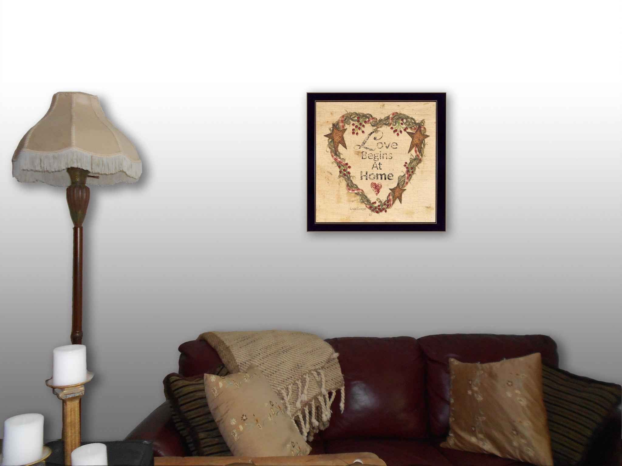 Love Begins At Home 1 Black Framed Print Wall Art