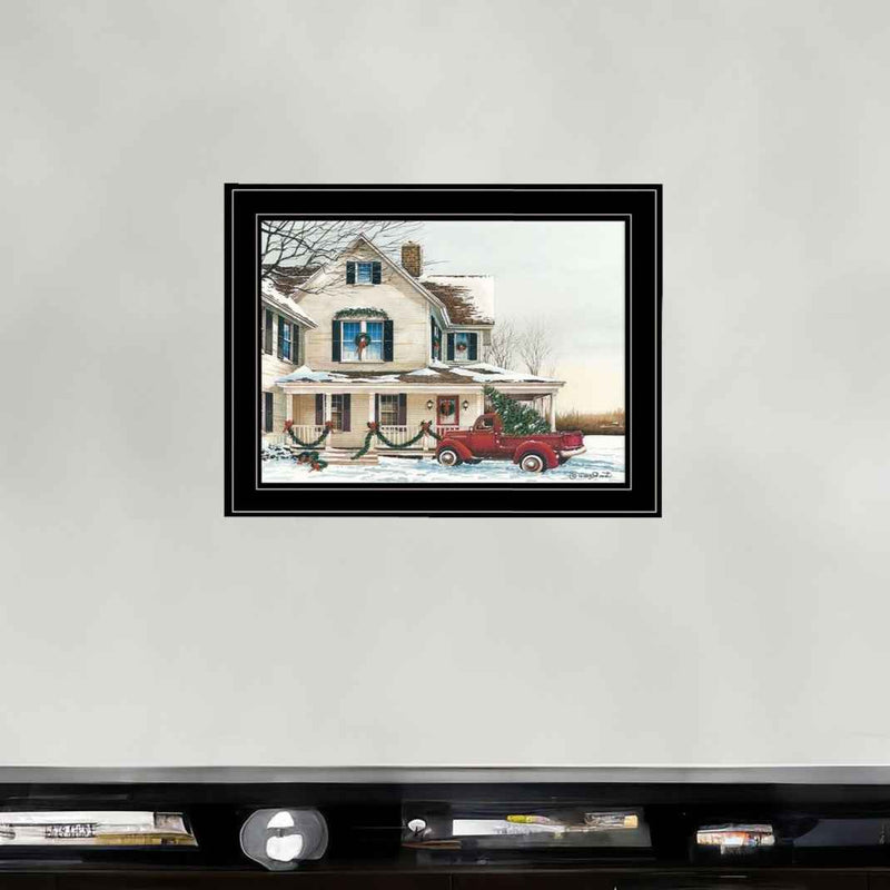 Preparing for Christmas 2 Black Framed Print Wall Art