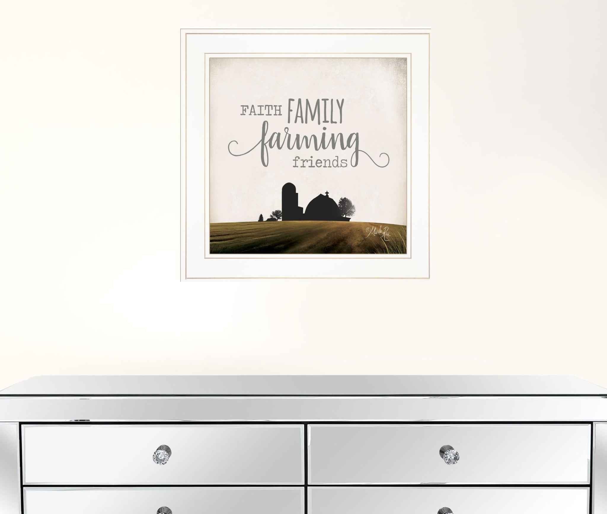 Faith Family Farming Friends 1 White Framed Print Wall Art