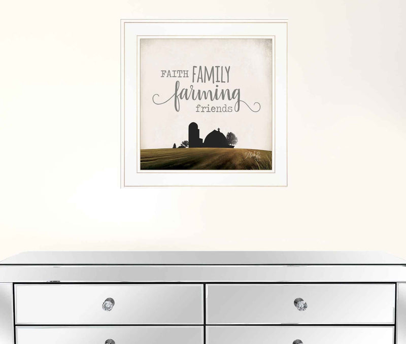 Faith Family Farming Friends 1 White Framed Print Wall Art