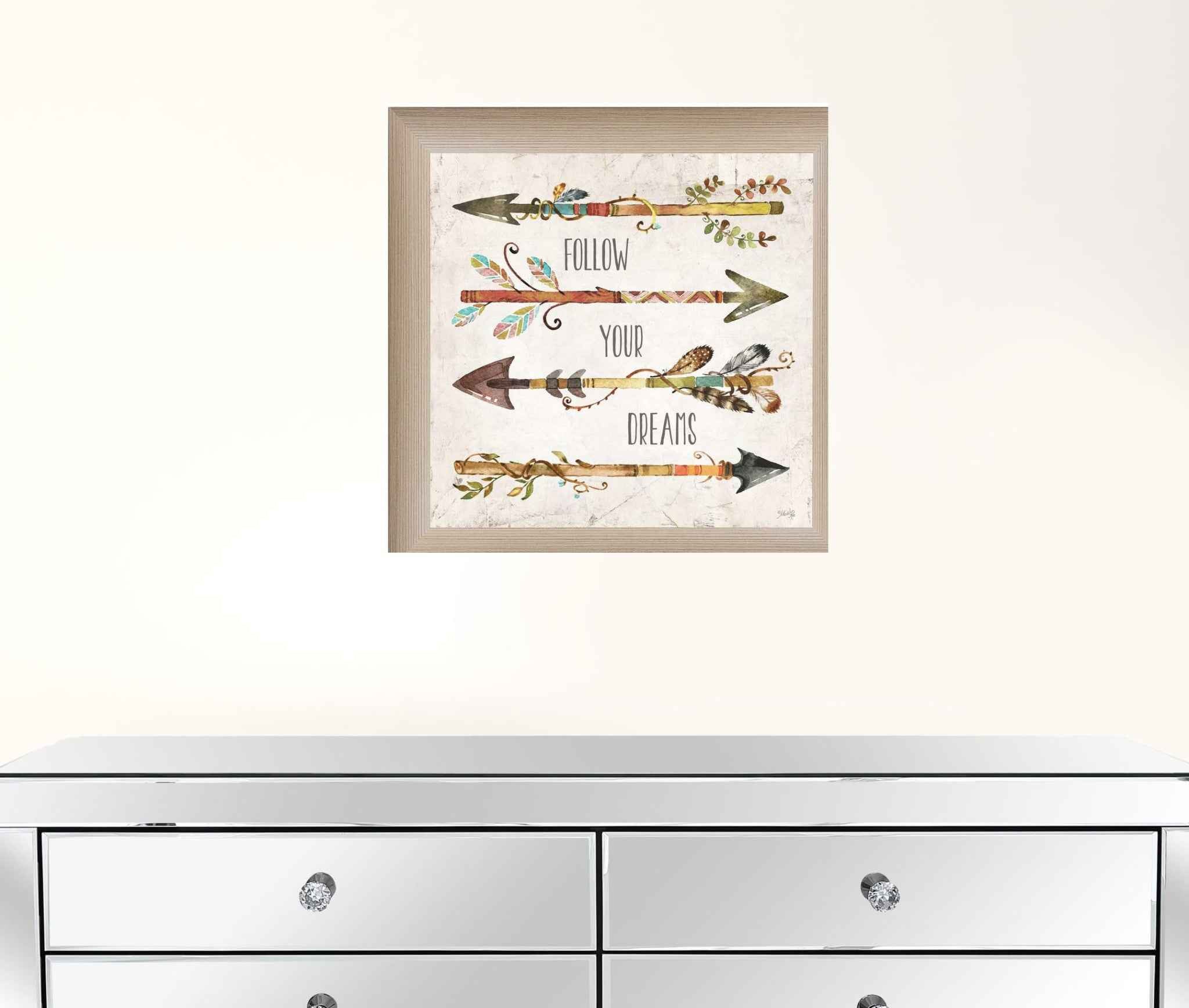 Follow Your Dreams Brown Framed Print Wall Art