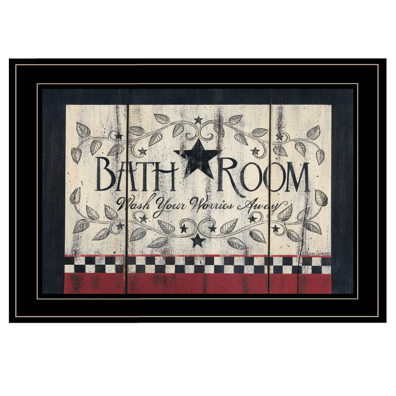 Bath Room Black Framed Print Wall Art