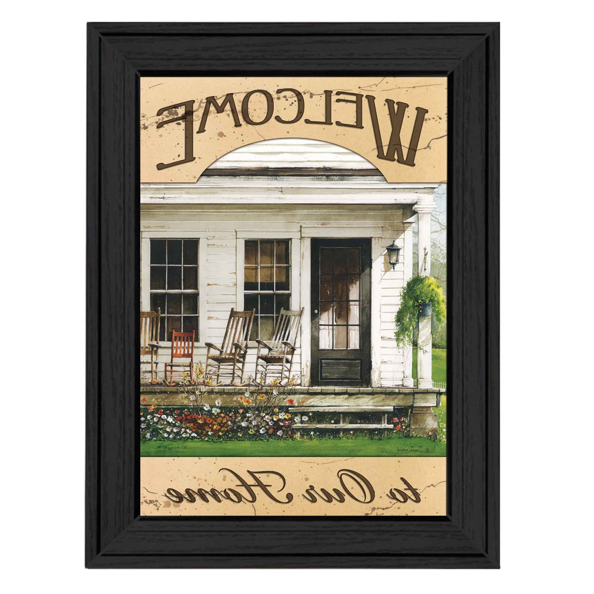 Welcome To Our Home 1 Black Framed Print Wall Art