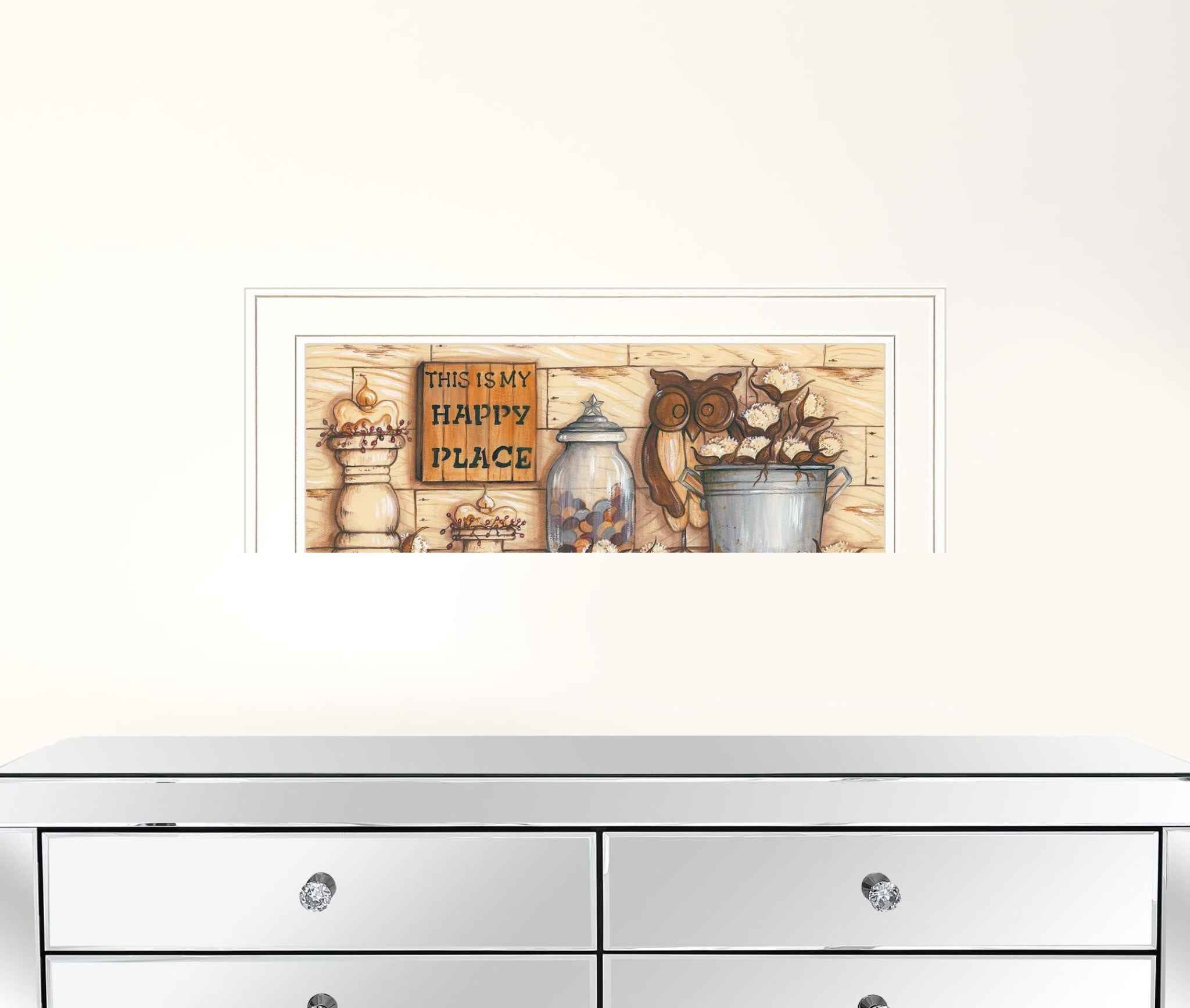 My Happy Place 1 White Framed Print Wall Art