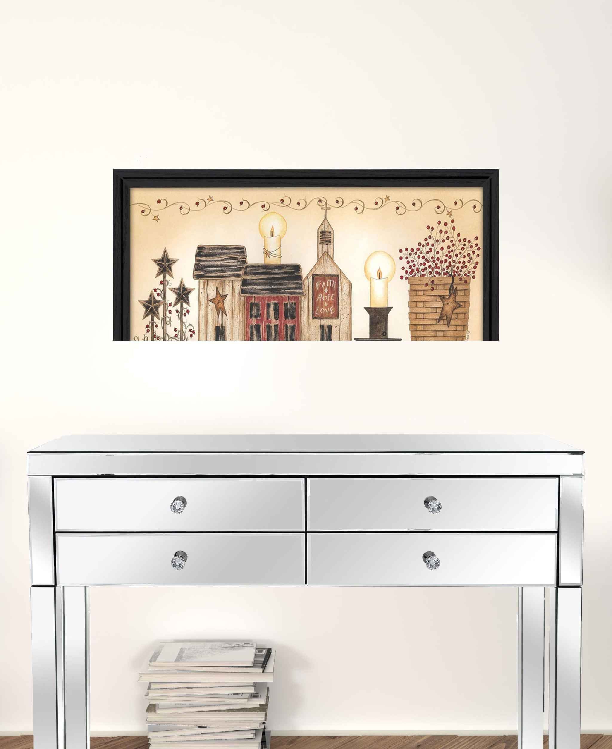 Faith Hope And Love 2 Black Framed Print Wall Art