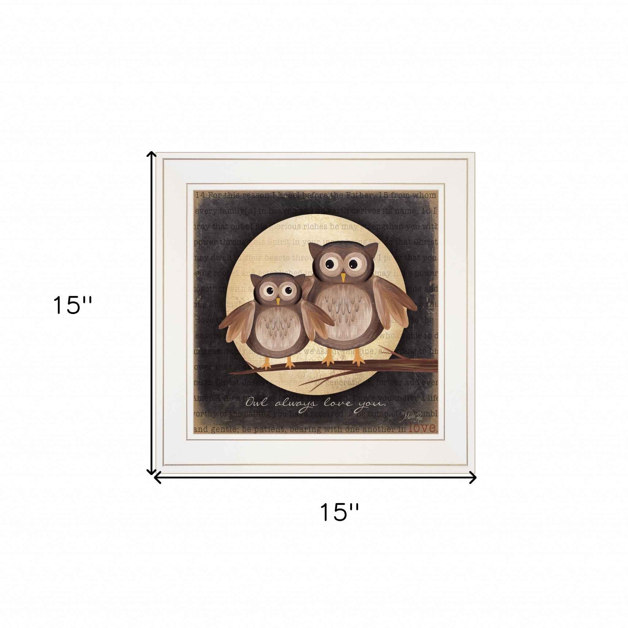 Owl Always Love & Need You 1 White Framed Print Wall Art