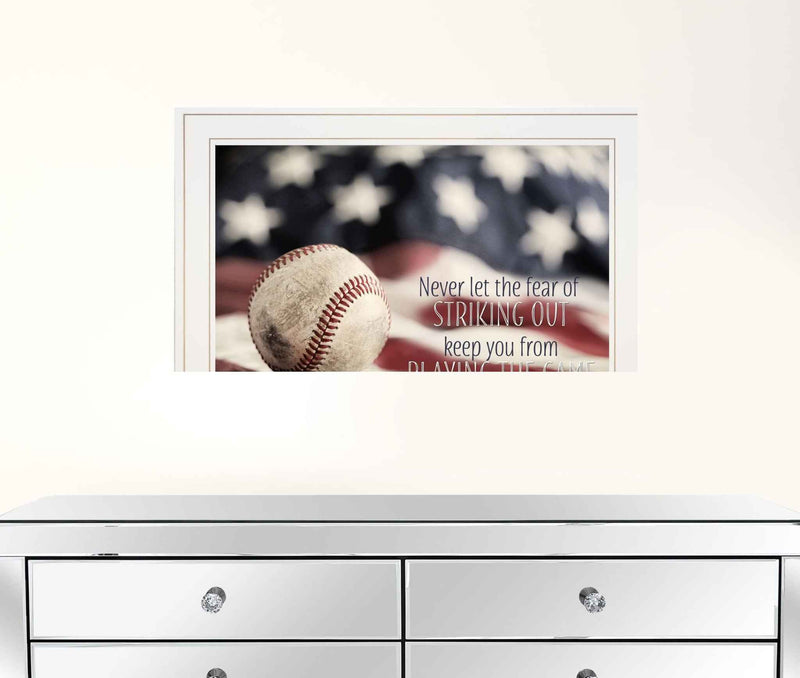 Baseball Playing The Game 1 White Framed Print Wall Art