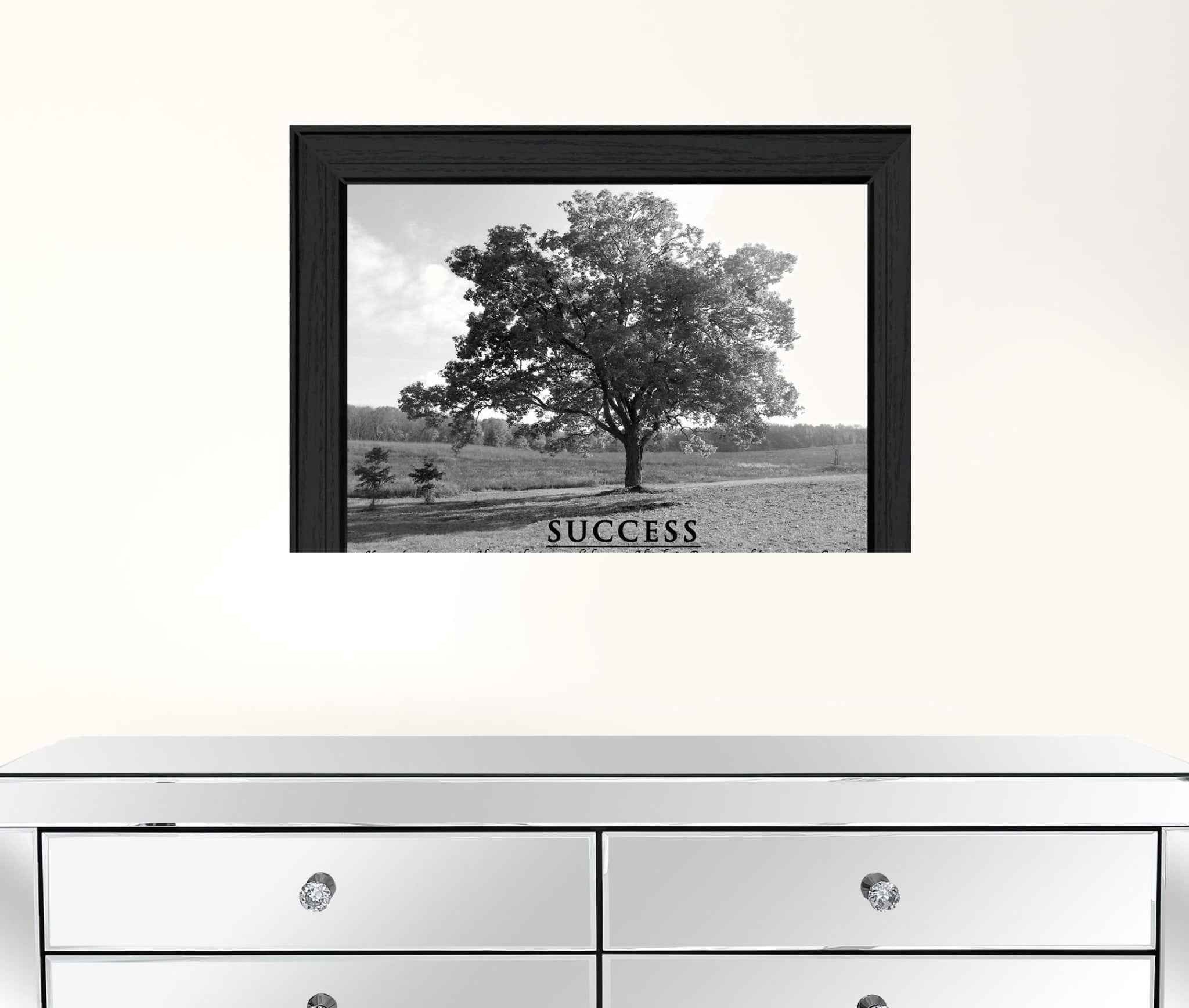 Success 5 Black Framed Print Wall Art