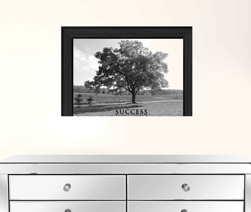 Success 5 Black Framed Print Wall Art