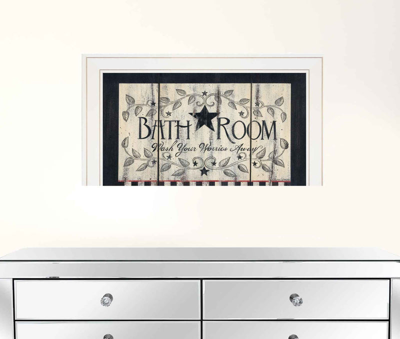 Bathroom White Framed Print Wall Art - GreatEagleInc