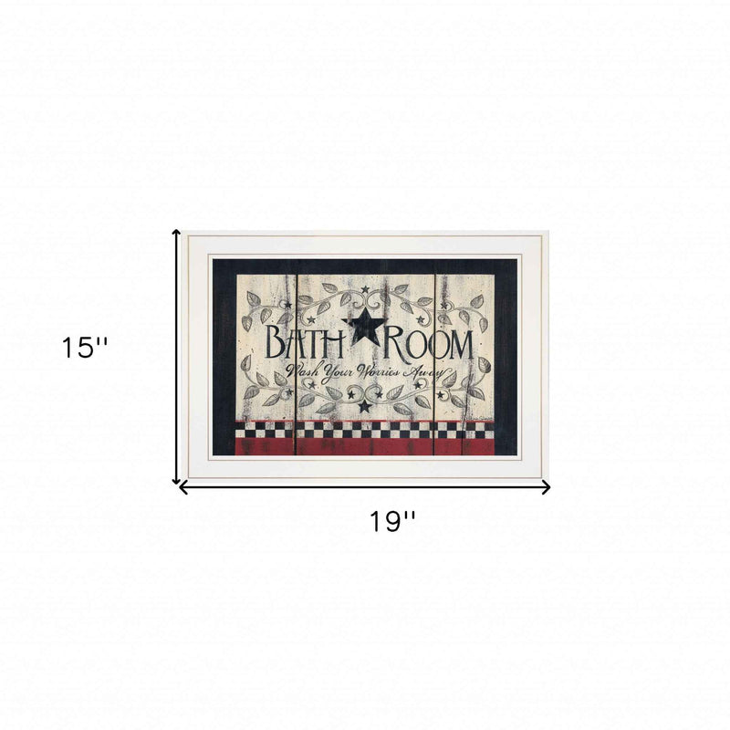 Bathroom White Framed Print Wall Art - GreatEagleInc