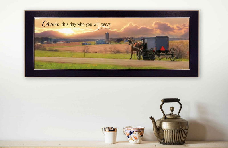 Choose This Day Who You Will Serve Black Framed Print Wall Art