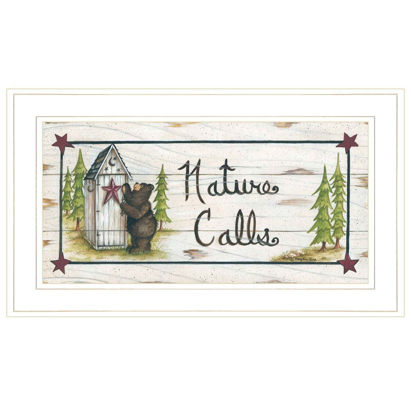 Nature Calls 1 White Framed Print Wall Art