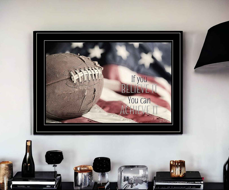 Football Believe It 2 Black Framed Print Wall Art