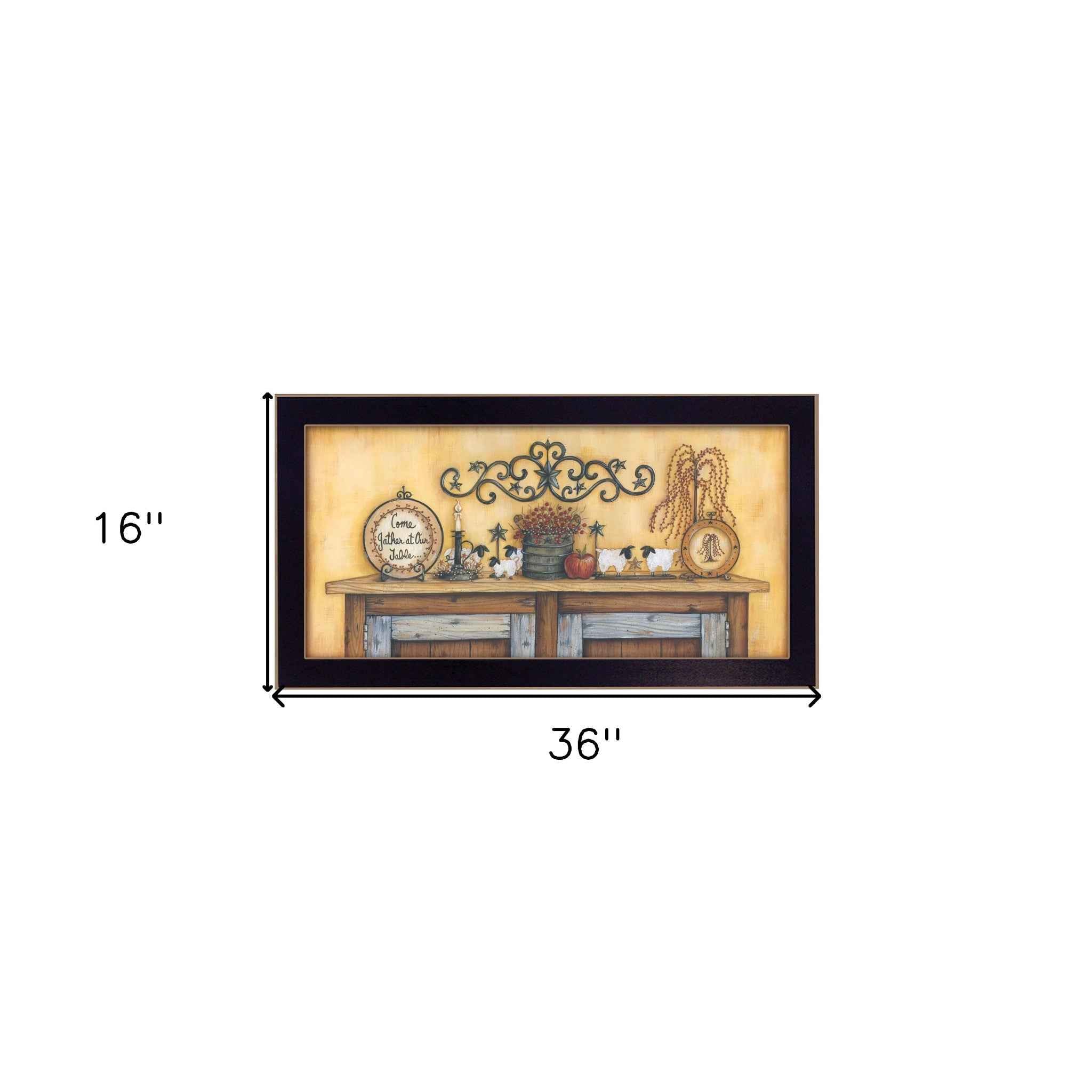 Come Gather At Our Table 2 Black Framed Print Wall Art