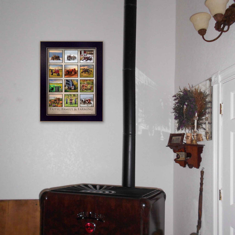 Faith Family Farming Black Framed Print Wall Art