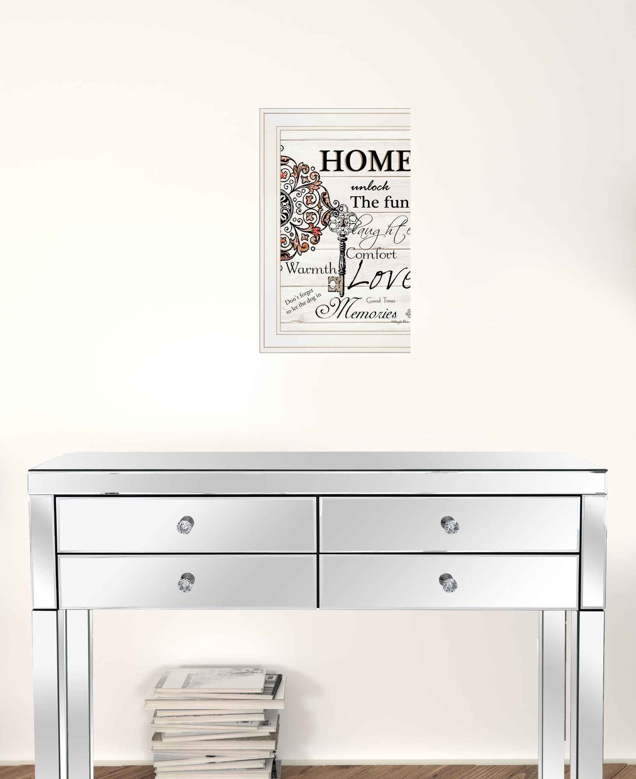 Home Or Laughter 1 White Framed Print Wall Art