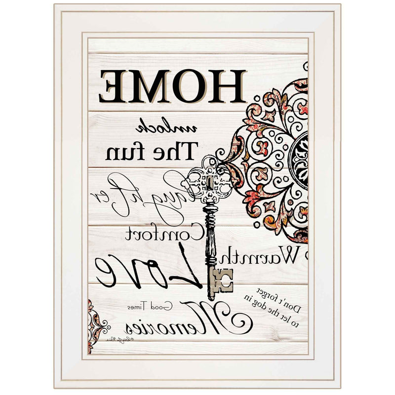 Home Or Laughter 1 White Framed Print Wall Art