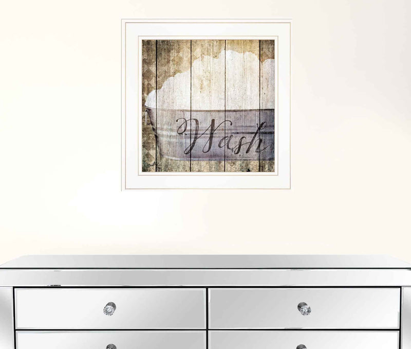 Wash 1 White Framed Print Wall Art