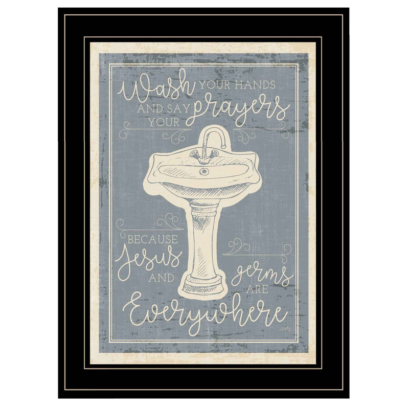 Wash Your Hands 8 Black Framed Print Wall Art