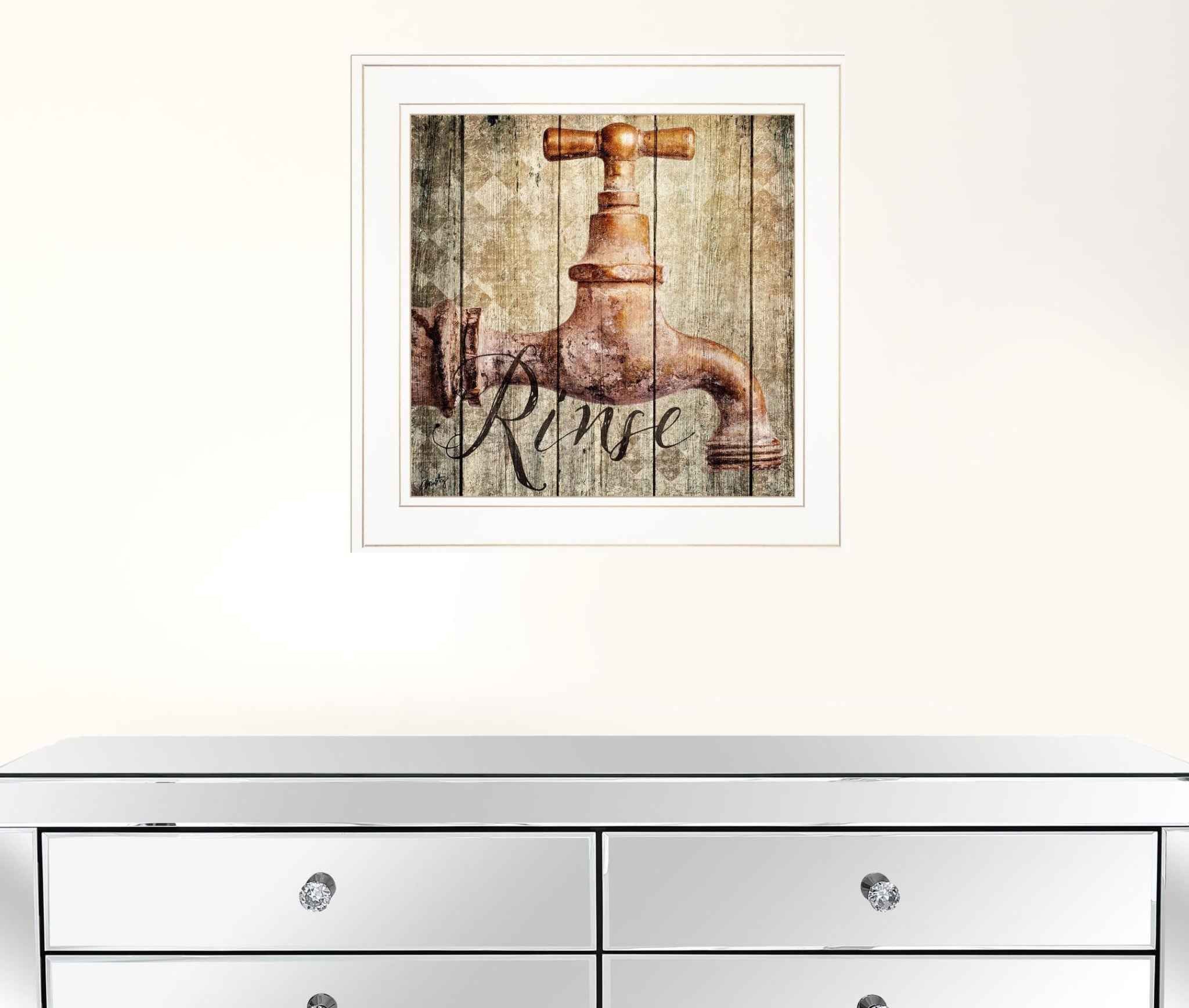 Rinse 1 White Framed Print Wall Art