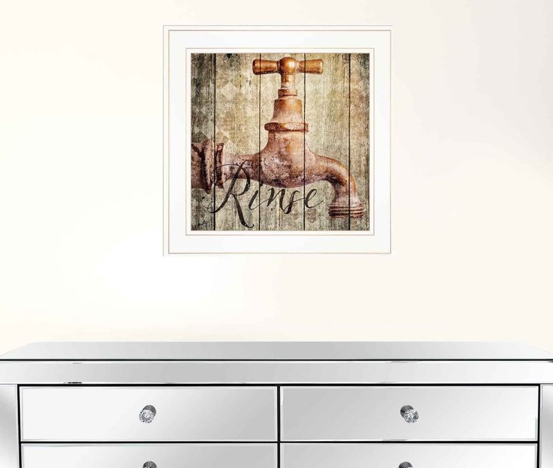 Rinse 1 White Framed Print Wall Art