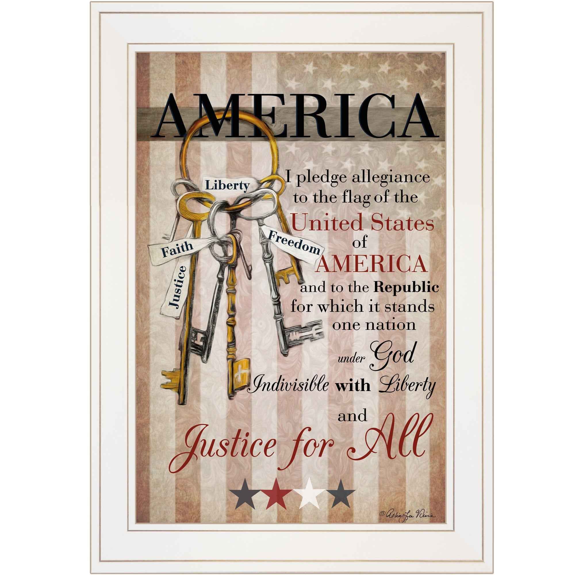 The Keys To Freedom 2 White Framed Print Wall Art