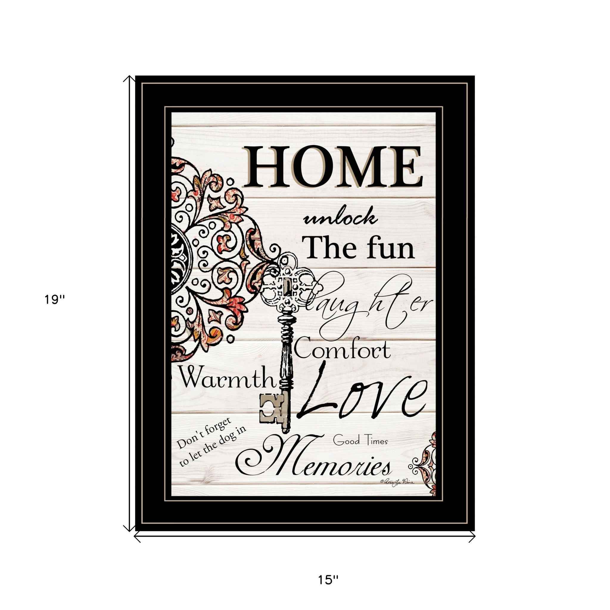 Home Or Laughter 2 Black Framed Print Wall Art