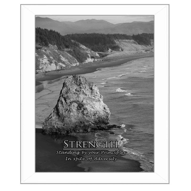 Strength 7 White Framed Print Wall Art