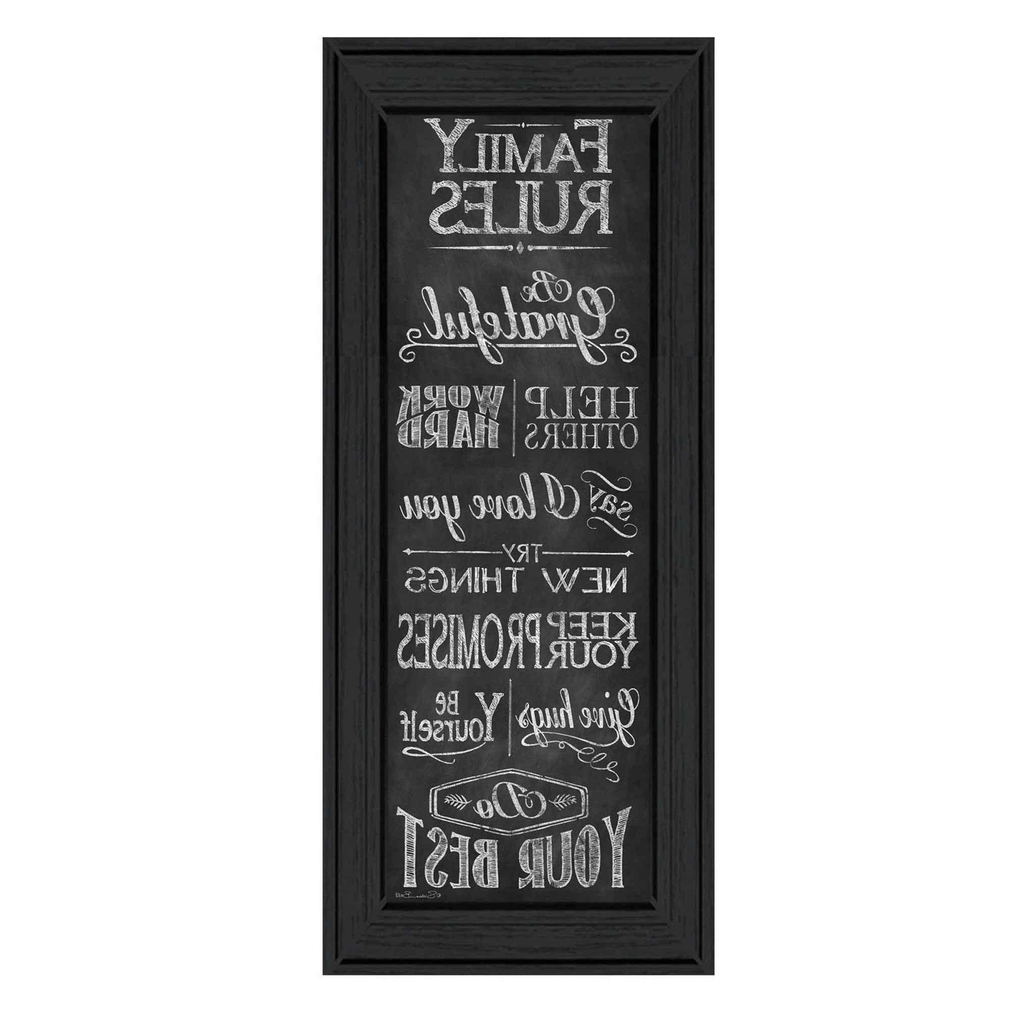 Family Rules 1 Black Framed Print Wall Art