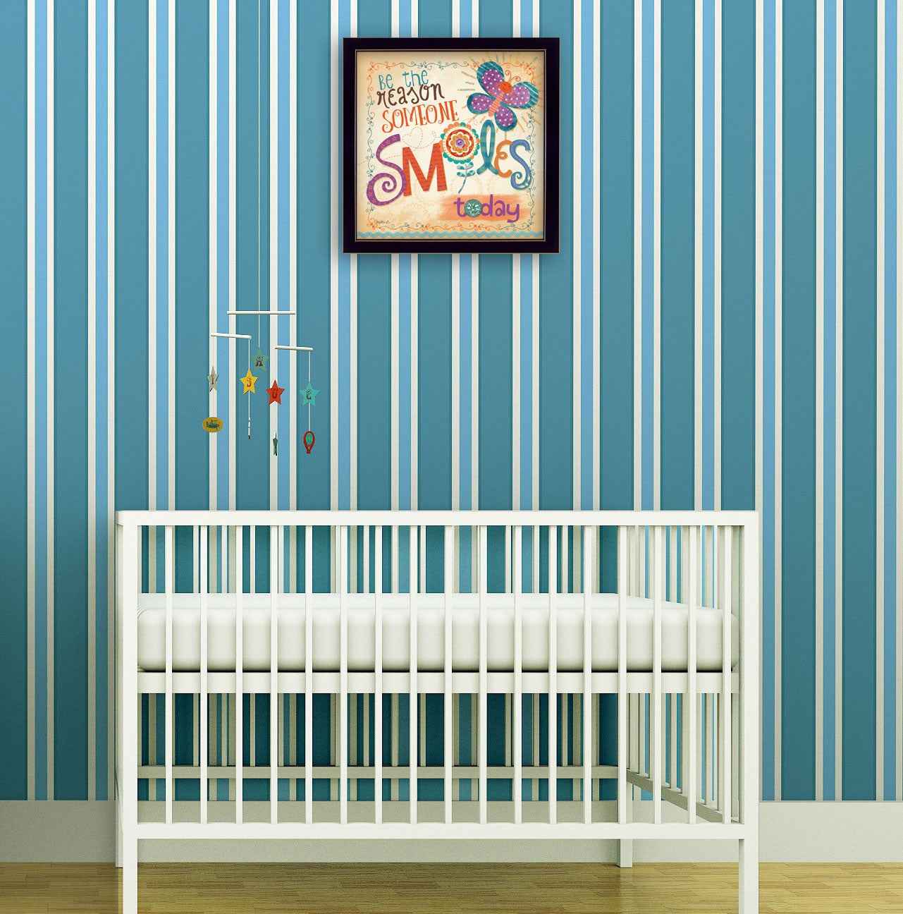 Be The Reason Someone Smiles Black Framed Print Wall Art