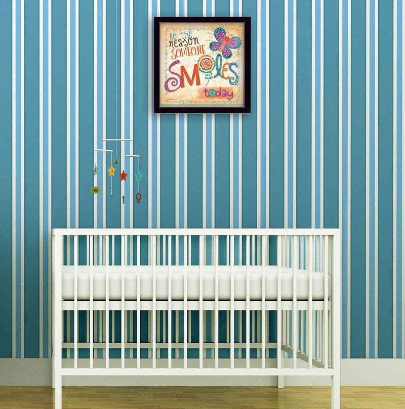 Be The Reason Someone Smiles Black Framed Print Wall Art