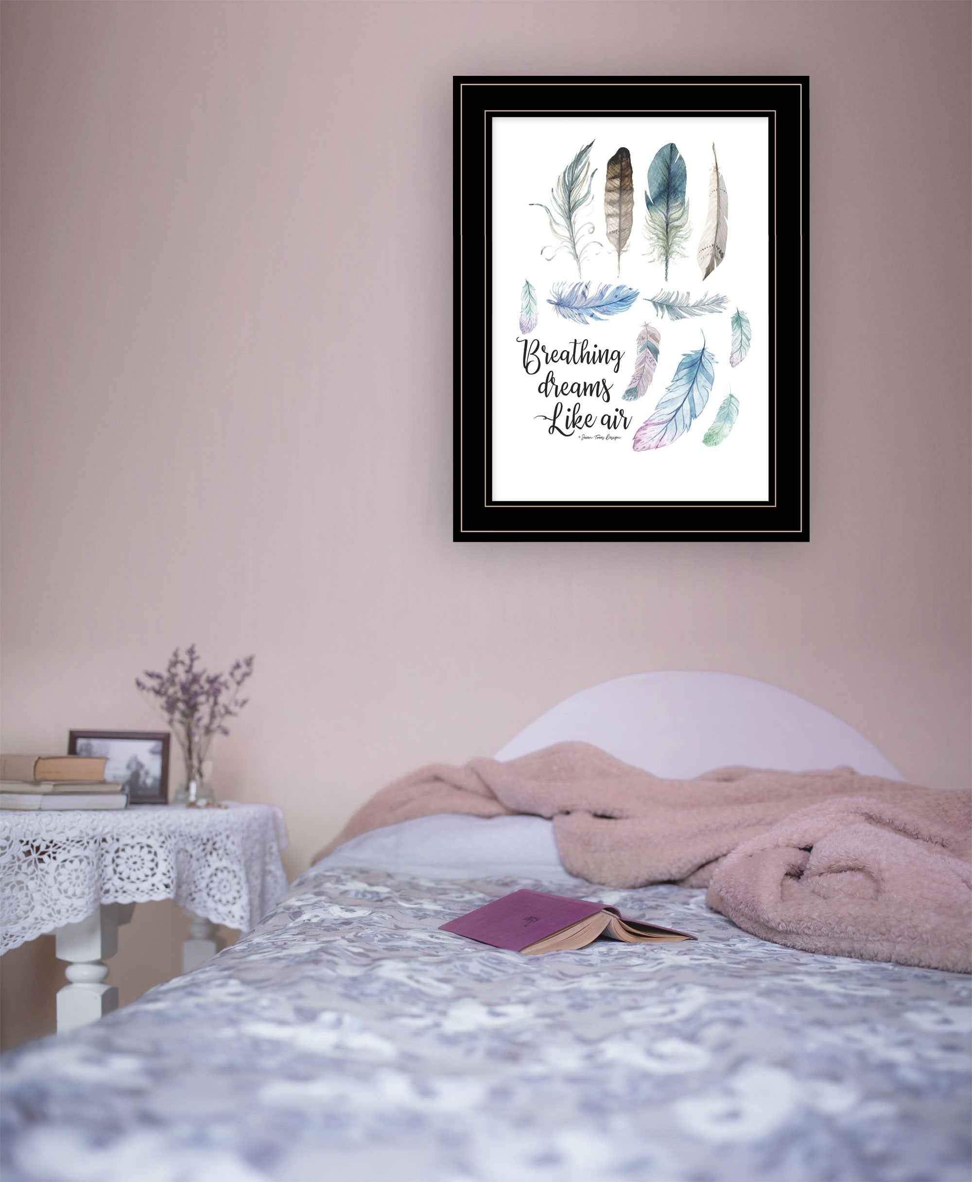 Breathing Dreams Like Air 2 Black Framed Print Wall Art