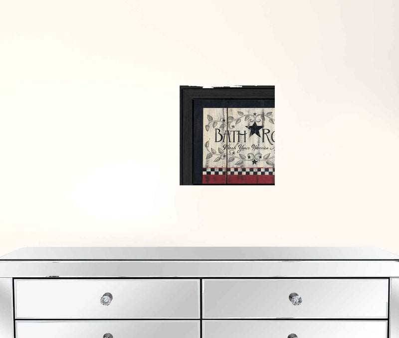 Set Of Two Hot Bath 1 Black Framed Print Wall Art