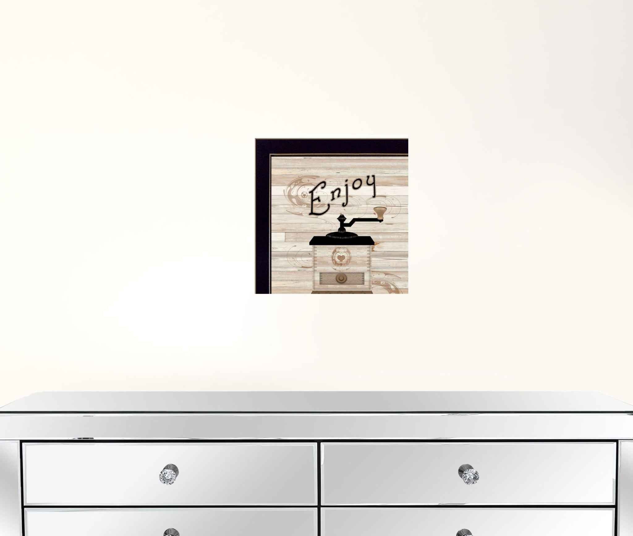 Set Of Two Enjoy Tea Time 2 Black Framed Print Kitchen Wall Art