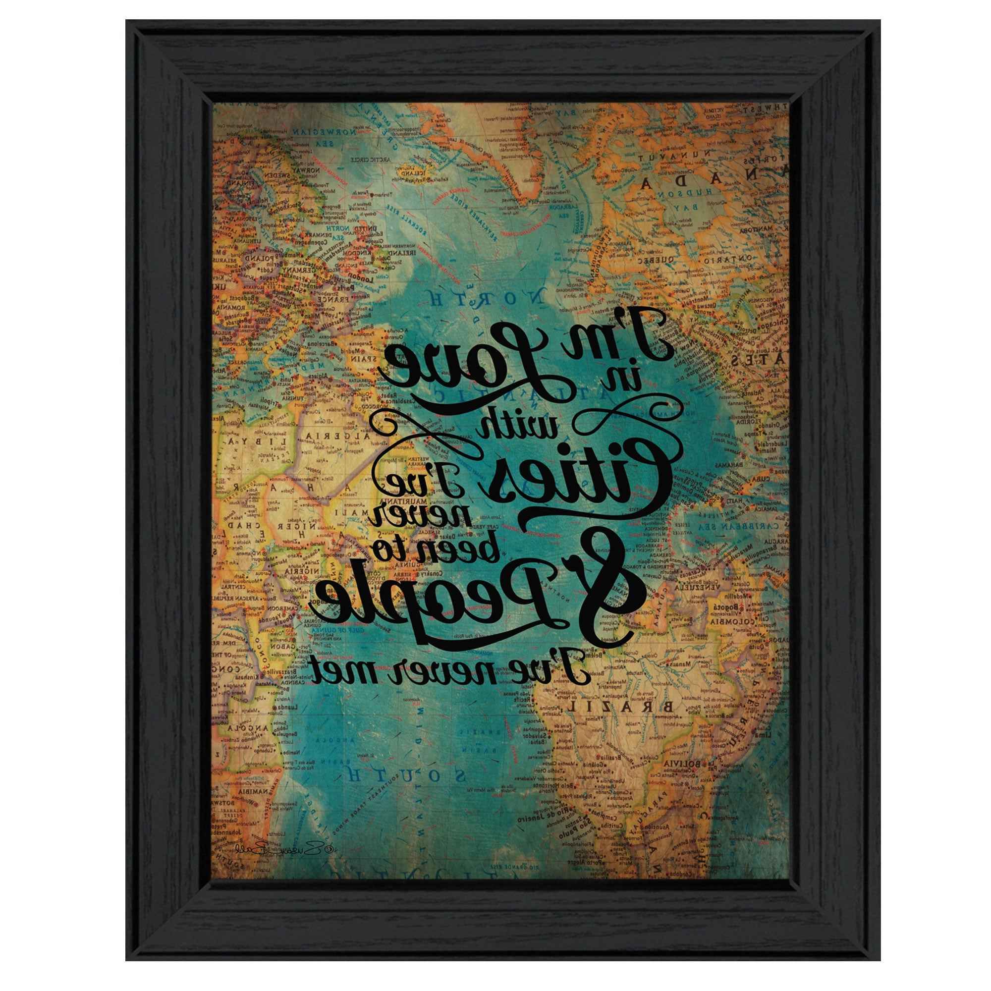 Cities And People Black Framed Print Wall Art