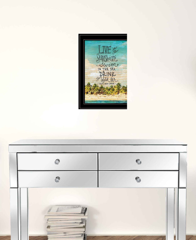 Live In The Sunshine 3 Black Framed Print Wall Art
