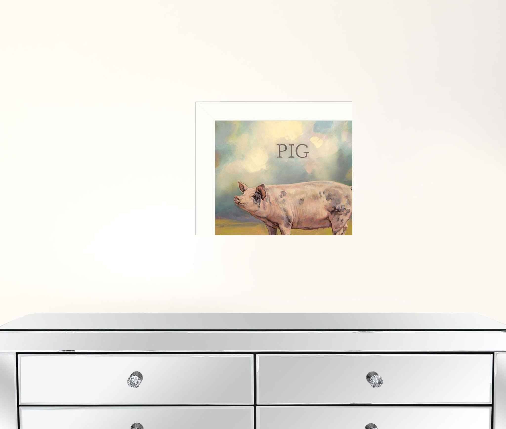 Set Of Four Farm Animals 2 White Framed Print Wall Art