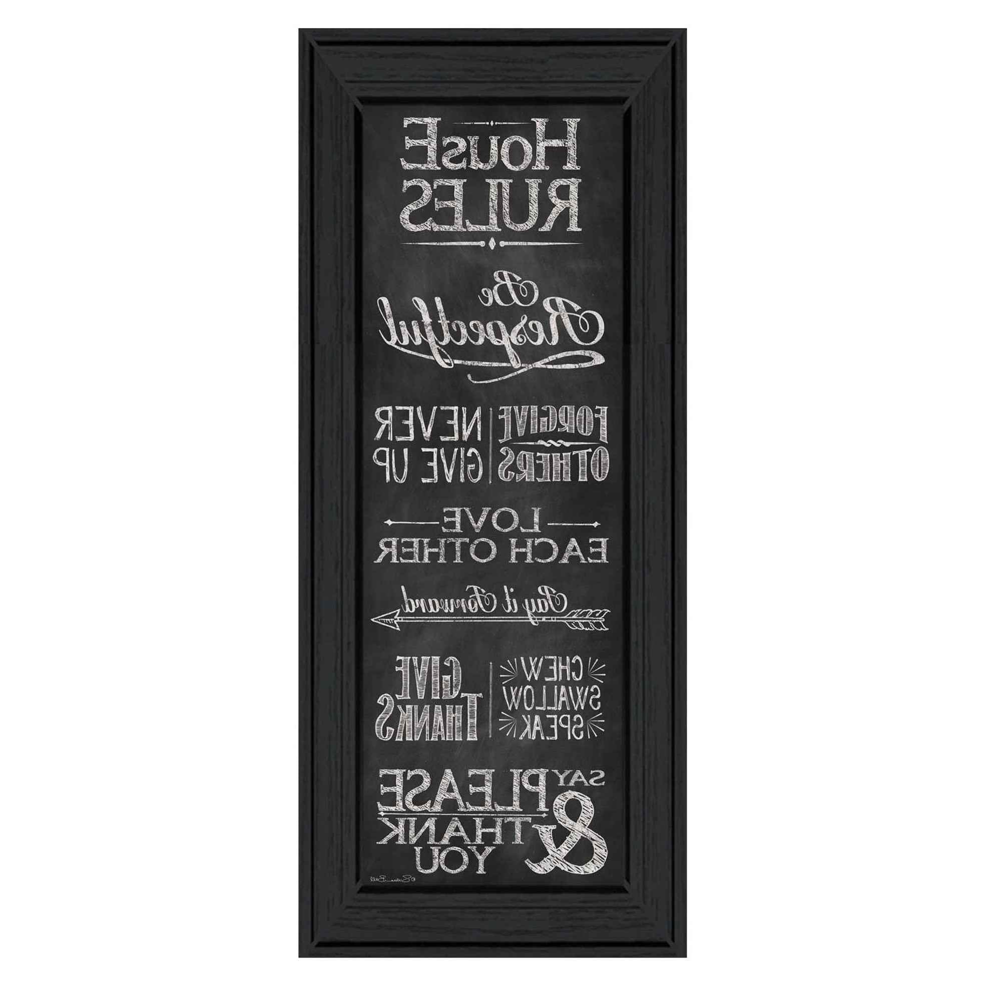 House Rules Black Framed Print Wall Art